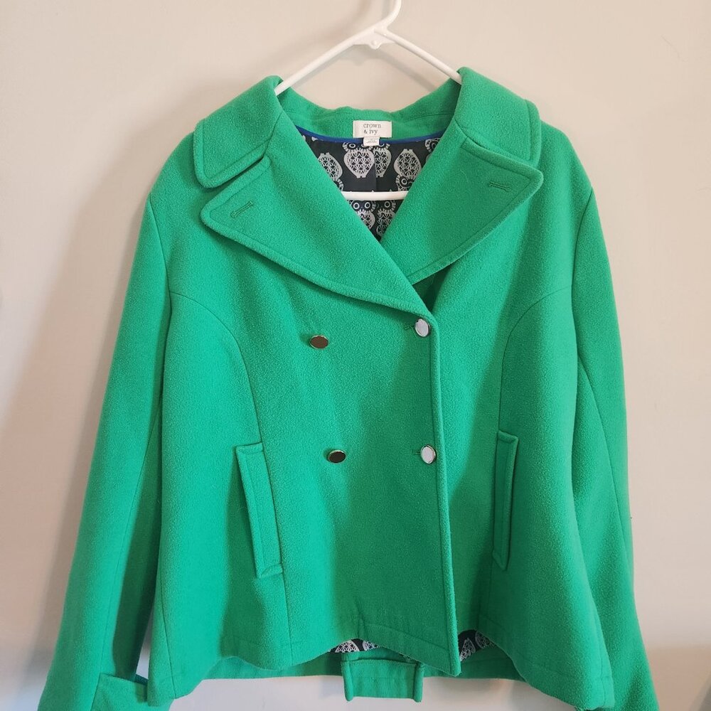 Vibrant Green Double-Breasted Jacket